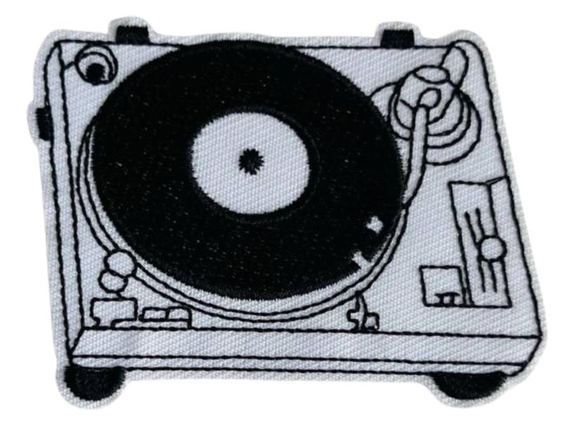 Patch Aufnäher Plattenspieler, Musik Retro Bügelpatch Zum Aufnähen Oder Aufbügeln, Dj Vinyl Für Jacke Tasche Festival Streetwear Diy von LouuuDesign