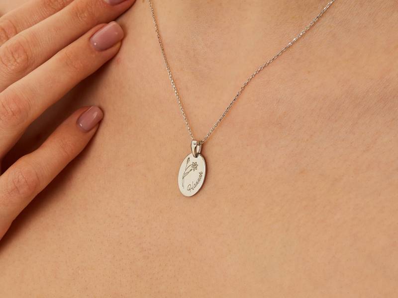 Benutzerdefinierte Geburtsblumen Halskette - Namen Sterling Silber Neue Mutter Geschenk Personalisiertes Für Sie New Mom von LouweJewelry