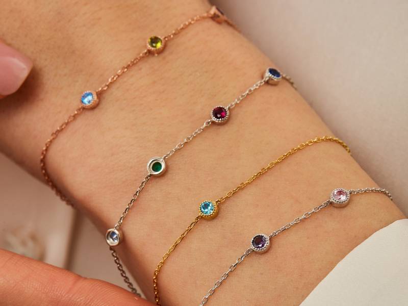 Personalisiertes Armband Mit Geburtsstein/Personalisiertes Geschenk Für Frauen Armbänder Handgemachter Schmuck Von Louwe Jewelry von LouweJewelry