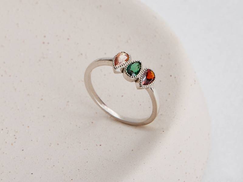 Sterling Silber Mütter Ring 2 3 4 5 Stein/Birthstone Ringe Für Frauen Personalisierte Handgemachte Schmuck Geschenke Mama Muttertagsgeschenk von LouweJewelry