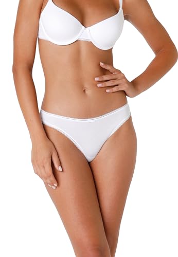 Lovable Damen Brasiliano In Cotone Biologico My Bio Comfort Bi-Pack Slip, Weiß, L (2er von Lovable