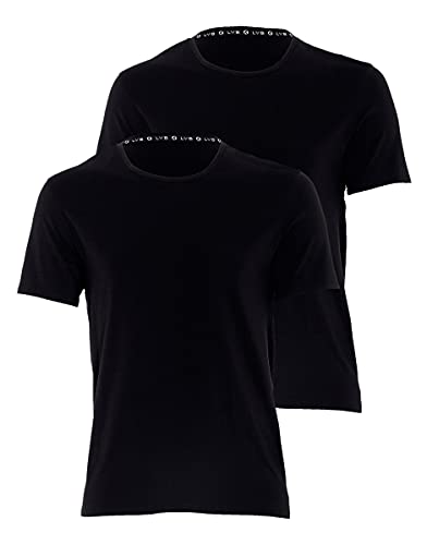 LVB T-Shirt V-Ausschnitt aus Bio-Baumwolle Bio Cotton Bi-pack Herren x2 , Schwarz , 5/L von Lovable