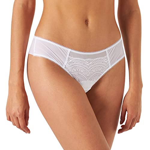 Lovable Slip Brazilian aus Mikrofaser und Spitze Celebrity Damen , Weiß , 4/L von Lovable