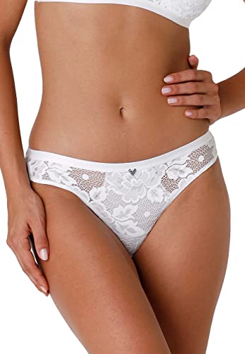 Lovable Slip Brazilian Anniversary Lace Damen , Weiß , L von Lovable