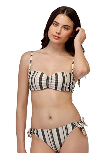 Lovable Damen Reggiseno Fascia Con Ferretto Fancy Jacquard Lurex Zweiteiliger Bikini, Gestreift Schwarz Gold, 5-C/38 C von Lovable