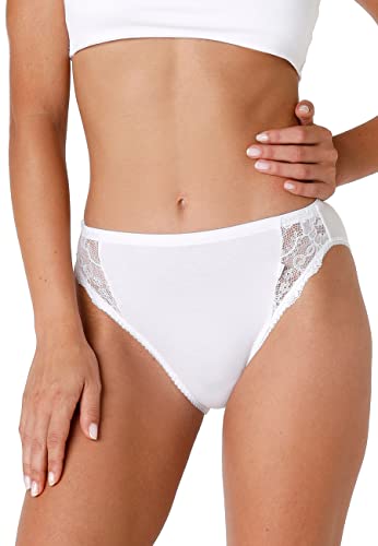 Lovable Slip Mini in Stretch-Baumwolle mit Spitze Lovely Charm Damen , Weiß , 2/S von Lovable