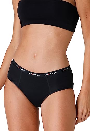 Lovable Slip Periodenunterwäsche Panty mit Normal Fluss Period Panties Damen , Schwarz , L von Lovable
