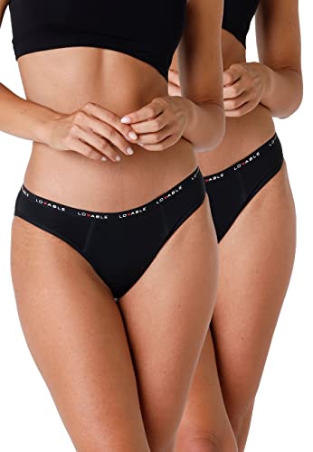 Lovable Slip Periodenunterwäsche mit Stark Fluss Period Panties Bi-pack Damen x2 , Schwarz , S von Lovable