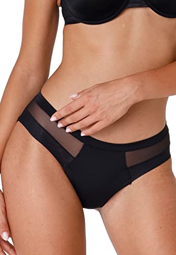 Lovable Slip aus Mikrofaser und Tüll Ultra Light Damen , Schwarz , 5/XL von Lovable