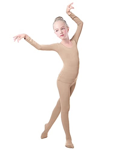 Lovdaswi Mädchen Thermo-Sets Tops & Hosen Kinder Unterhemd zum Tanzen, Hautfarben, X-Large von Lovdaswi