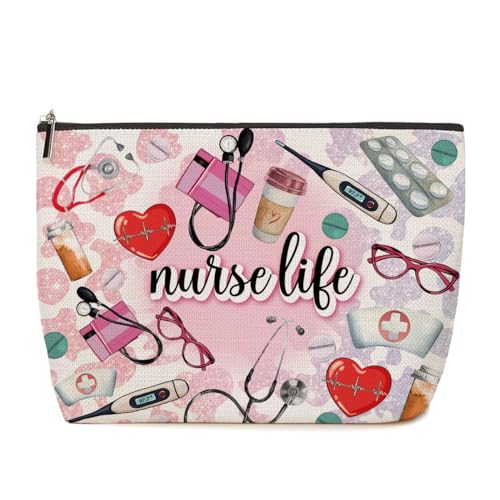 Lovdazzles Krankenschwester-Geschenke, Krankenschwester-Zubehör für die Arbeit, Pflegeutensilien, RN PICU PEDS NICU Krankenschwester Make-up-Tasche für Frauen, Mehrfarbig 1105 von Lovdazzles