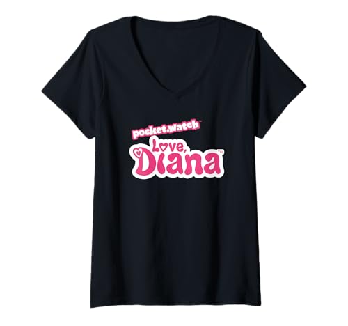 Damen Ich Liebe Diana Logo T-Shirt mit V-Ausschnitt Damen Ich Liebe Diana Logo T-Shirt mit V-Ausschnitt von Love, Diana