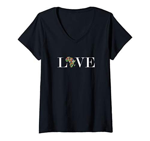 Damen Love Africa T-Shirt mit V-Ausschnitt Damen Love Africa T-Shirt mit V-Ausschnitt von Love Africa