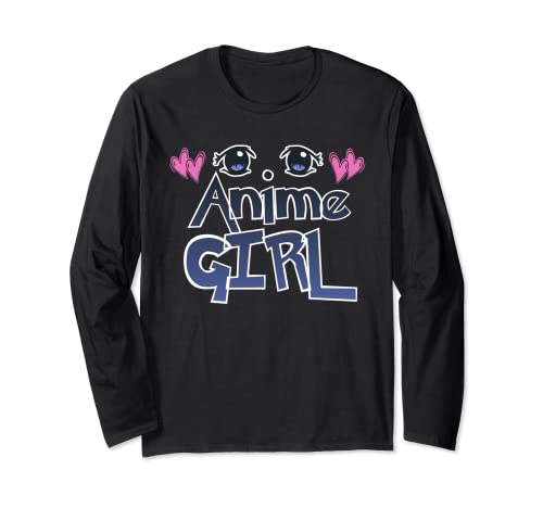 ANIME GIRL T-Shirt Damen Kinder Otaku Weebs Love Anime Eyes Langarmshirt von Love Anime Cute Otaku Apparel Gifts