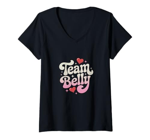 Damen Team Belly Ich Liebe Belly T-Shirt mit V-Ausschnitt Damen Team Belly Ich Liebe Belly T-Shirt mit V-Ausschnitt von Love Belly Team Belly Heart