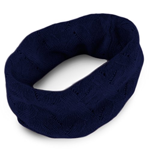 Love Cashmere Damen-Schlauchschal aus 100% Kaschmir - Marinenblau - Handgefertigt in Schottland UVP €150 von Love Cashmere