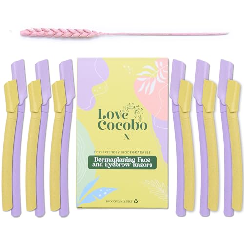Love Cocobo Dermaplaning-Klingen für das Gesicht, Öko-Weizenstroh-Augenbrauenrasierer, Gesichtsrasierer für Frauen, Gesichtshaarentferner für Frauen, Pfirsich-Fusselentferner, 2 Größen, biologisch Love Cocobo Dermaplaning-Klingen für das Gesicht, Öko-Weizenstroh-Augenbrauenrasierer, Gesichtsrasierer für Frauen, Gesichtshaarentferner für Frauen, Pfirsich-Fusselentferner, 2 Größen, biologisch von Love Cocobo
