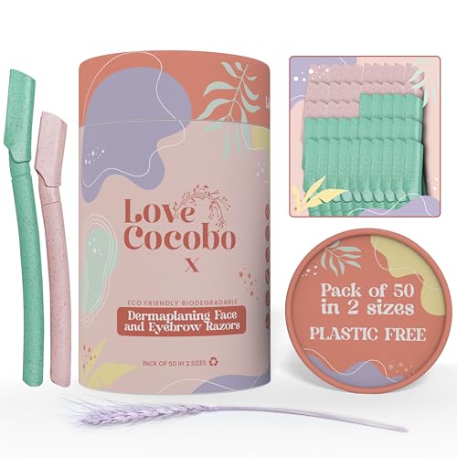 Love Cocobo Dermaplaning-Klingen für das Gesicht, Öko-Weizenstroh-Augenbrauenrasierer, Gesichtsrasierer für Frauen, Gesichtshaarentferner für Frauen, Pfirsich-Fusselentferner, 2 Größen, biologisch Love Cocobo Dermaplaning-Klingen für das Gesicht, Öko-Weizenstroh-Augenbrauenrasierer, Gesichtsrasierer für Frauen, Gesichtshaarentferner für Frauen, Pfirsich-Fusselentferner, 2 Größen, biologisch von Love Cocobo