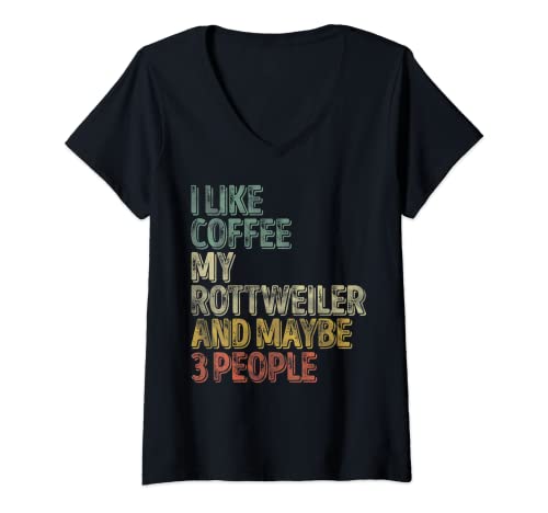 Damen Coffee Shirt Ich mag Kaffee Mein Rottweiler Und vielleicht 3 Personen T-Shirt mit V-Ausschnitt Damen Coffee Shirt Ich mag Kaffee Mein Rottweiler Und vielleicht 3 Personen T-Shirt mit V-Ausschnitt von Love Coffee Rottweiler Shirts