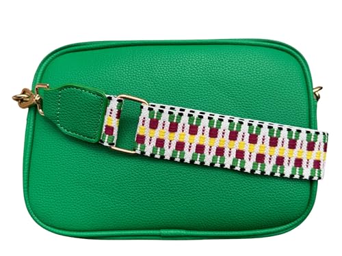 Love EMVY Kameratasche mit 3 Fächern aus Kunstleder mit abnehmbarem und verstellbarem gemustertem Riemen, grün, One Size von Love EMVY