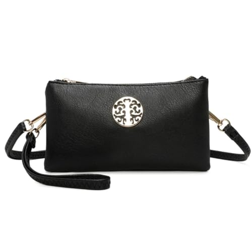 Love EMVY Rustic Tree Collection Crossbody Bag Wristlet Clutch - 21,5 × 12 × 2,5 cm - Reißverschluss oben mit 2 Fächern - Abnehmbare Handschlaufe & Verstellbarer Schultergurt, Schwarz , 21.5 x 12 Love EMVY Rustic Tree Collection Crossbody Bag Wristlet Clutch - 21,5 × 12 × 2,5 cm - Reißverschluss oben mit 2 Fächern - Abnehmbare Handschlaufe & Verstellbarer Schultergurt, Schwarz , 21.5 x 12 von Love EMVY