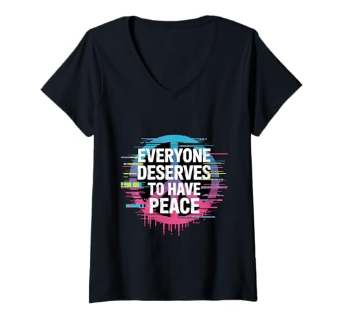 Damen Jeder verdient es, Frieden zu haben T-Shirt mit V-Ausschnitt Damen Jeder verdient es, Frieden zu haben T-Shirt mit V-Ausschnitt von Love Enthusiasts Everyone Deserves To Have Peace