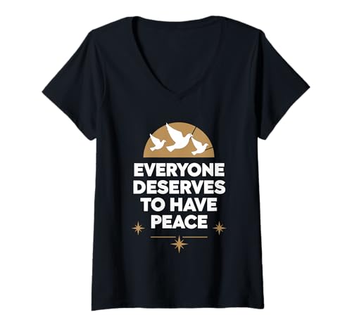 Damen Jeder verdient es, Frieden zu haben T-Shirt mit V-Ausschnitt Damen Jeder verdient es, Frieden zu haben T-Shirt mit V-Ausschnitt von Love Enthusiasts Everyone Deserves To Have Peace