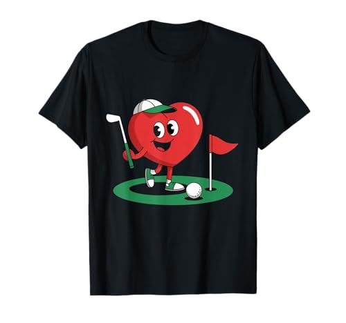 Golfer Herz Valentinstag Jungen Mädchen Golf T-Shirt von Love Golf Valentinstag Geschenk Für Kinder