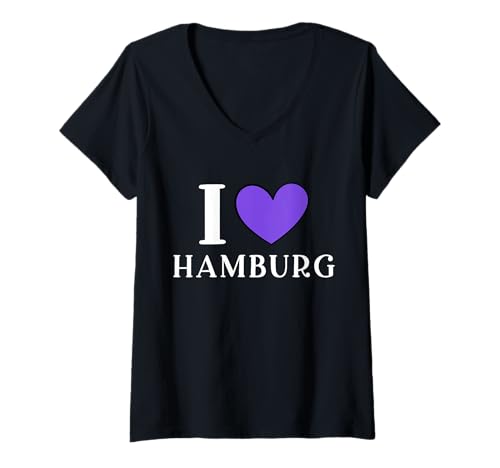 Damen I love Hamburg Deutschland Flagge T-Shirt mit V-Ausschnitt Damen I love Hamburg Deutschland Flagge T-Shirt mit V-Ausschnitt von Love Hamburg Apparel Co.