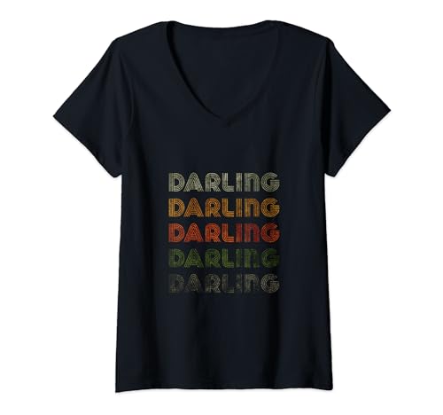 Damen Love Heart Darling T-Shirt Grunge Vintage-Stil Black Darling T-Shirt mit V-Ausschnitt Damen Love Heart Darling T-Shirt Grunge Vintage-Stil Black Darling T-Shirt mit V-Ausschnitt von Love Heart Darling Nametag