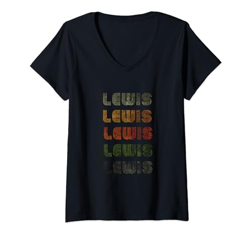 Damen Love Heart Lewis T-Shirt im Grunge/Vintage-Stil, Schwarz, Lewis T-Shirt mit V-Ausschnitt Damen Love Heart Lewis T-Shirt im Grunge/Vintage-Stil, Schwarz, Lewis T-Shirt mit V-Ausschnitt von Love Heart Lewis Nametag