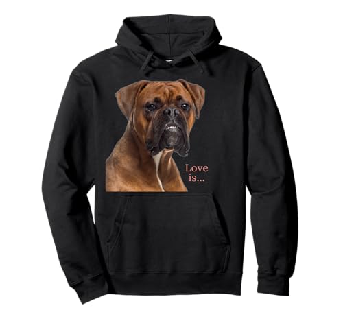 Boxer-Hunde-Shirt, Aufschrift "Mum Dad Love Is Welp", für Damen und Herren Pullover Hoodie Boxer-Hunde-Shirt, Aufschrift "Mum Dad Love Is Welp", für Damen und Herren Pullover Hoodie von Love Is Boxer Dog Gifts