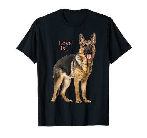 T-Shirt mit Schäferhund, für Mama, Papa, Love T-Shirt T-Shirt mit Schäferhund, für Mama, Papa, Love T-Shirt von Love Is German Shepherd Gifts