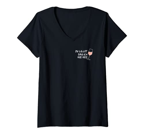 Damen Zu Lillet sag ich nie nee - Lieblingscocktail lustiges Fan T-Shirt mit V-Ausschnitt Damen Zu Lillet sag ich nie nee - Lieblingscocktail lustiges Fan T-Shirt mit V-Ausschnitt von Love Lillet pink wild berry leckere Geschenkidee
