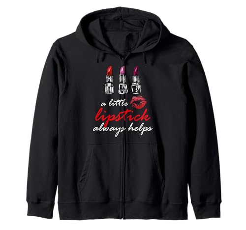 Damen Red Lipstick T-Shirt Kapuzenjacke von Love Lipstick Shirt