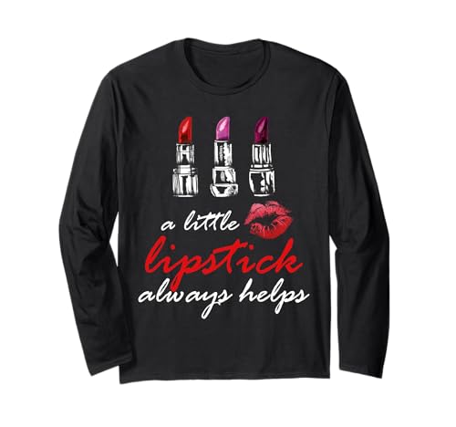 Damen Red Lipstick T-Shirt Langarmshirt Damen Red Lipstick T-Shirt Langarmshirt von Love Lipstick Shirt