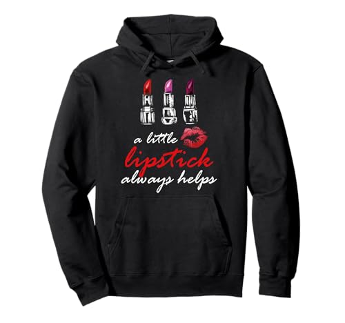 Damen Red Lipstick T-Shirt Pullover Hoodie von Love Lipstick Shirt
