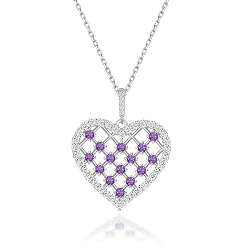 Love Me Chief Silber Herz Kette Für Damen 925 mit Anhänger | Silberkette, Herzkette für Damen | Halskette Schmuck Geschenk für Frauen, Hochzeit, Mutter, Freundin,(C-014-4) von Love Me