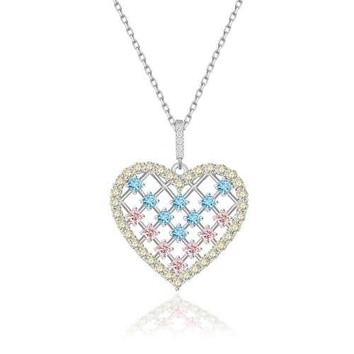 Love Me Chief Silber Herz Kette Für Damen 925 mit Anhänger | Silberkette, Herzkette für Damen | Halskette Schmuck Geschenk für Frauen, Hochzeit, Mutter, Freundin,(C-014-5) von Love Me