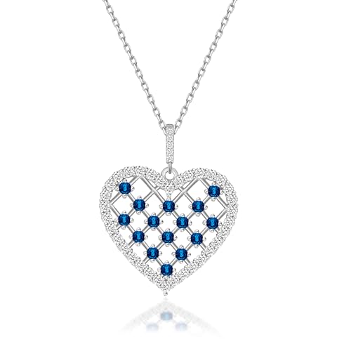 Love Me Chief Silber Herz Kette Für Damen 925 mit Anhänger | Silberkette, Herzkette für Damen | Halskette Schmuck Geschenk für Frauen, Hochzeit, Mutter, Freundin,(C-014-6) von Love Me