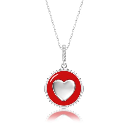 Love Me Chief Silber Herz Kette Für Damen 925 mit Anhänger | Silberkette, Herzkette für Damen | Halskette Schmuck Geschenk für Frauen, Hochzeit, Mutter, Freundin,(C-026-3) von Love Me