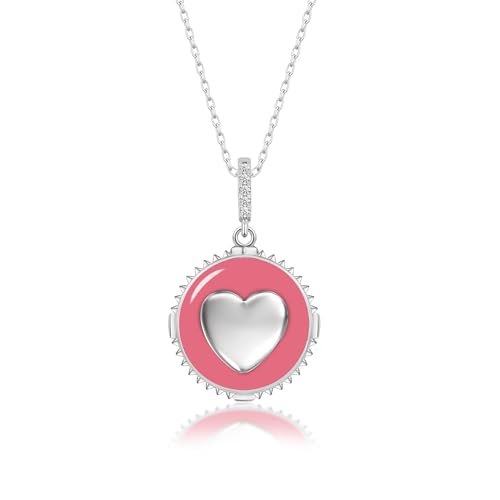 Love Me Chief Silber Herz Kette Für Damen 925 mit Anhänger | Silberkette, Herzkette für Damen | Halskette Schmuck Geschenk für Frauen, Hochzeit, Mutter, Freundin,(C-026-5) von Love Me