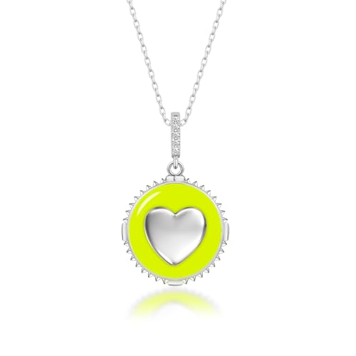 Love Me Chief Silber Herz Kette Für Damen 925 mit Anhänger | Silberkette, Herzkette für Damen | Halskette Schmuck Geschenk für Frauen, Hochzeit, Mutter, Freundin,(C-026-7) von Love Me