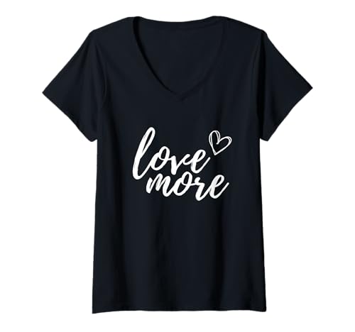 Damen Liebe mehr T-Shirt mit V-Ausschnitt Damen Liebe mehr T-Shirt mit V-Ausschnitt von Love More Shirts