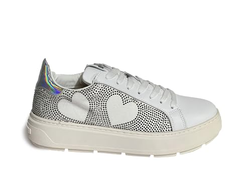 Love Moschino Bold40 Schuhe, Weiß, Silber, silber, 40 EU von Love Moschino