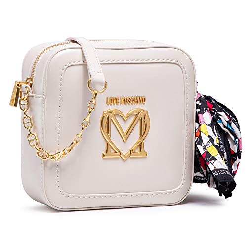 Love Moschino Damen, Borsa a Spalla, Collezione Primavera Estate Schultertasche, Kollektion Frühling Sommer 2021, Weiß, Einheitsgröße von Love Moschino