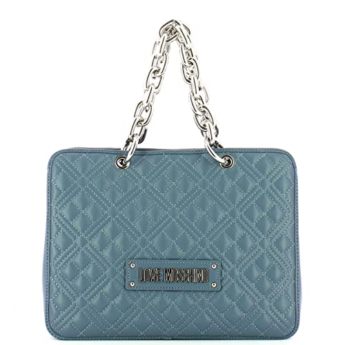 Love Moschino Damen Borsa Chunky Chain Quilting Denim Umhngetasche, Denimblau von Love Moschino