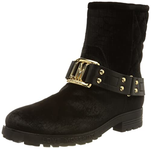 Love Moschino Damen Kollektion Herbst Winter 2021 Stiefelette, Schwarz, 37 EU von Love Moschino