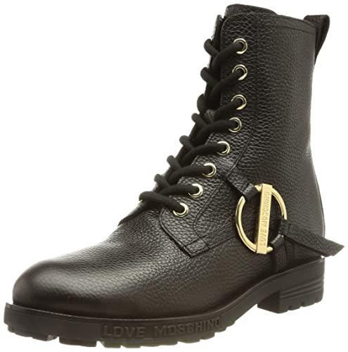 Love Moschino Damen Kollektion Herbst Winter 2021 Stiefelette, Schwarz, 39 EU von Love Moschino