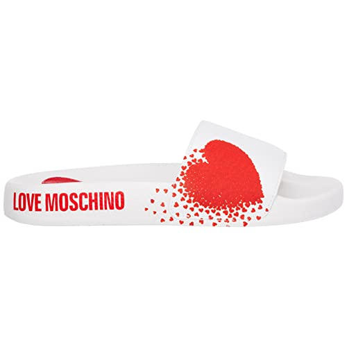 Love Moschino Damen Kollektion Frühling Sommer 2022 Sandale, Weiß, 35 EU von Love Moschino